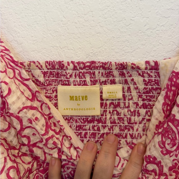 Anthropologie Maeve Tie-Back Printed Crop Top Pink Floral Size Small - Picture 8 of 8